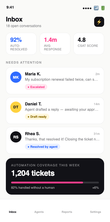InboxIQ support agent app